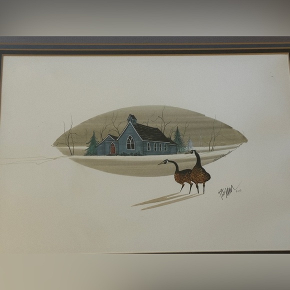 Rare Vintage P. Buckley Moss Painting “Faithful Wardens” - Picture 3 of 4